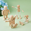 Unfinished Blank Wooden Robot Toys AJEW-TA0001-03-16