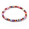 Polymer Clay Heishi Beads Beads Stretch Bracelets BJEW-JB04452-M-2