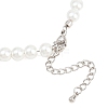 Brass & ABS Plastic Imitation Pearl Round Beaded Necklace Making KK-Z158-07P-02-3