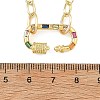 Brass Paperclip Chain Necklaces with Colorful Cubic Zirconia Oval Carabiner Locks for Women NJEW-JN06462-4