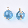 Transparent Glass Pendants GLAA-T007-04C-2