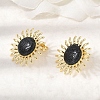 Sun Brass Stud Earrings EJEW-D352-02G-4