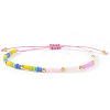 Glass Seed Bead & Brass Braided Bead Bracelets LW3639-1-1
