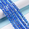 Handmade Evil Eye Lampwork Beads Strands LAMP-F023-B12-2