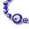 Handmade Evil Eye Lampwork Round Beads Stretch Bracelets for Men Women BJEW-JB11986-3