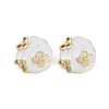 Ion Plating(IP) 304 Stainless Steel Flower Stud Earrings EJEW-Z068-32G-02-1