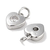 Brass Micro Pave Cubic Zirconia Charms KK-C051-07P-03-2
