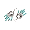 Synthetic Turquoise Beaded Chandelier Earrings EJEW-JE06191-4