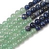 Chakra Natural Red Jasper & Yellow Jade & Green Aventurine & Tiger Eye & Sodalite & Amethyst Beads Strands X-G-NH0002-E02-4mm-6