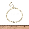 Brass Link Cable Chain Bracelet for Women BJEW-A065-01G-5