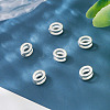 6Pcs 925 Sterling Silver Hollow Initial Beads STER-TA0001-53O-6