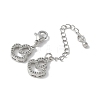 Brass Clear Cubic Zirconia Chain Extender KK-F893-14P-2