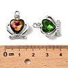 UV Plating Alloy Rhinestone Pendants FIND-A054-03S-3