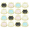 40Pcs 4 Colors Alloy Enamel Pendants ENAM-CJ0004-16-1