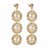 Glass Pearl Beads Dangle Stud Earrings X1-EJEW-TA00004-1