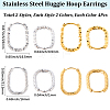 16Pcs 4 Styles 304 Stainless Steel Hoop Earring EJEW-SC0001-77-2