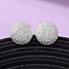 Brass Textured Stud Earrings EJEW-A143-02C-S-1