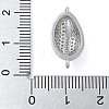 Rack Plating Brass Micro Pave Clear Cubic Zirconia Shell Shaped Connector Charms KK-A234-078P-3