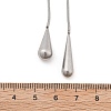 304 Stainless Steel Snake Chain Lariat Necklaces with Teardrop Ends NJEW-D300-02P-5