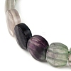Natural Fluorite Oval Beaded Stretch Bracelet G-E010-01S-7
