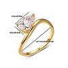 Brass Pave Single Cubic Zirconia Finger Rings for Women ZK8046-1-1