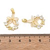 Brass Micro Pave Clear Cubic Zirconia Pendants CU-CBA8C34-04G-3