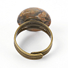 Natural & Synthetic Mixed Stone Adjustable Rings RJEW-JR00234-M-4