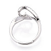 Brass Micro Pave Clear Cubic Zirconia Adjustable Ring Settings KK-T076-62P-3