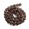 Natural Smoky Quartz Round Beads Strands X-G-E329-8mm-38A-5