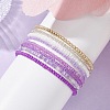 8Pcs 8 Color Glass Seed Beaded Stretch Bracelets Set for Women BJEW-JB09661-03-2