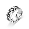 Retro 201 Stainless Steel Enamel Finger Rings for Men FS-WG366A7-10-2