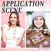 30Pcs 3 Styles 3D Rose Flower Polyester Computerized Embroidered Ornament Accessories FIND-GF0006-03B-5