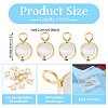 12Pcs Brass & Glass Imitation Cat Eye Round Charms PALLOY-TAC0237-01-4