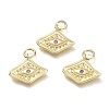 Brass Micro Pave Cubic Zirconia Pendants KK-P188-C04-G-1