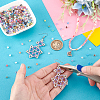8 Bags 8 Colors Rhombus Transparent Glass Beads GLAA-PH0004-16-3