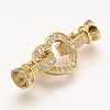 Brass Micro Pave Cubic Zirconia Fold Over Clasps LS-ZIRC-F047-18G-1