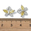 Brass Micro Pave Clear Cubic Zirconia Charms KK-H482-09P-02-3