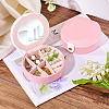 Round PU Leather & Plastic Jewelry Set Storage Box CON-TAC0014-06B-7