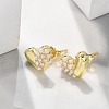 Brass Stud Earrings EJEW-F359-11G-4