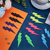 ANATTASOUL 6 Pairs 6 Colors Acrylic Lightning Dangle Earrings EJEW-AN0001-58-7