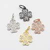 CZ Brass Micro Pave Cubic Zirconia Clover Charms ZIRC-L018-12-1