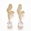 Brass Micro Pave Cubic Zirconia Pendants KK-T070-65A-1