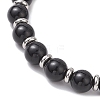Natural Eyeless Obsidian Stretch Bracelets BJEW-JB12184-01-4