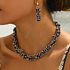 Luxury Iron & Plastic Beaded Earrings & Necklaces Set for Elegant Party Wear EE9442-1