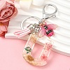 Resin & Acrylic & Faux Suede Tassel Keychain KEYC-YW00125-21-1