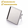 Tarnish Resistant 201 Stainless Steel Cuff Pad Ring Settings STAS-S080-041G-P-2