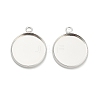 Flat Round Brass Pendant Cabochon Settings X-KK-A276-10S-1