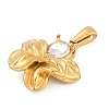 304 Stainless Steel Rhinestone Pendants STAS-K291-06G-02-2