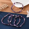 Natural Amethyst Stretch Beaded Bracelets BJEW-K213-C22-1