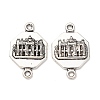 Tibetan Style Alloy Octagon with Church Connector Charms FIND-Z099-16AS-02-1